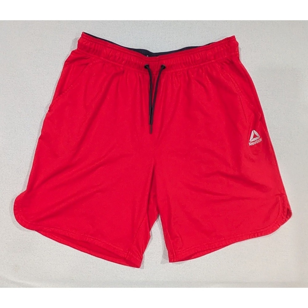 Reebok Athletic Shorts Mens XL Red Excellent Drawstring Pockets REM231SH53